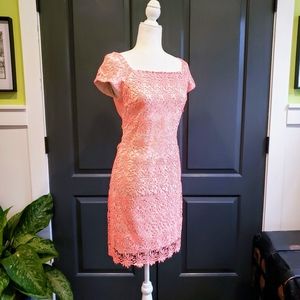 🏷NWT Wilster Lace Dress, Coral/Nude - M